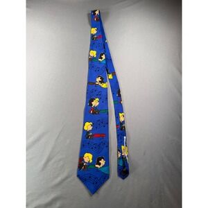 Peanuts Schroeder Lucy Musical Silk Tie Blue Manhattan Menswear Group Novelty